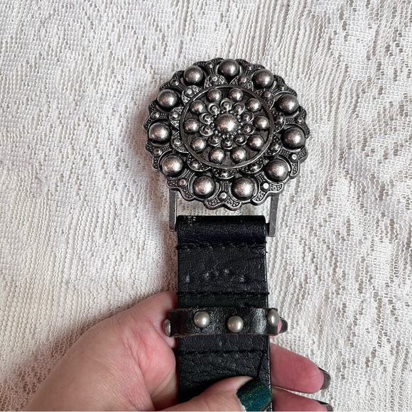 Vintage Y2k Express studded boho leather belt - Picture 7 of 10